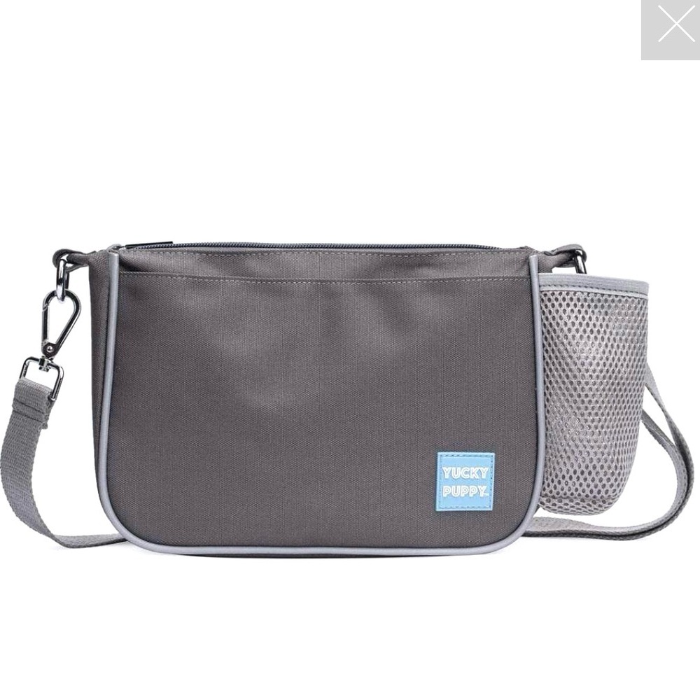 NWOT Yucky Puppy Dog Crossbody Bag Charcoal Gray Walking bag Treat Bag.